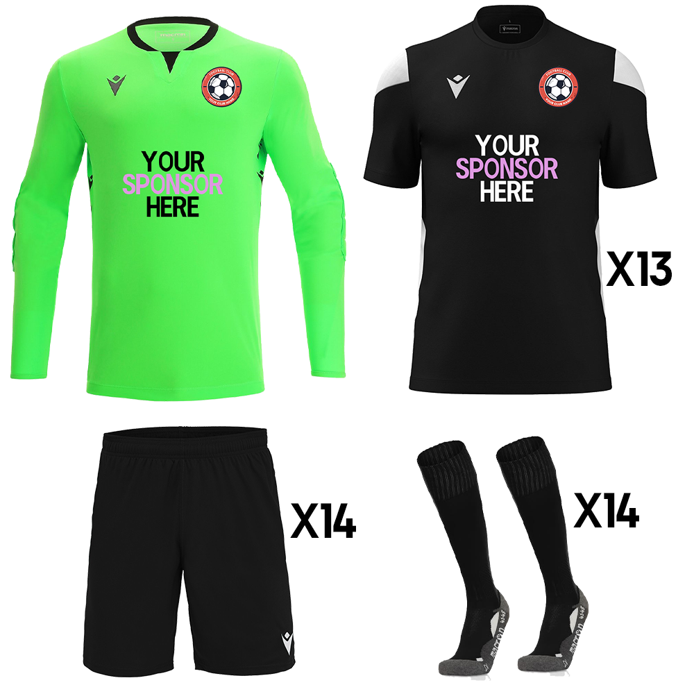 Complete Junior Match Day Kit - Macron Polis Match Day Bundle