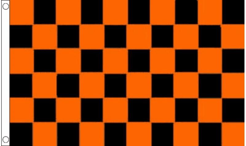 Black/Orange Chequered Flag