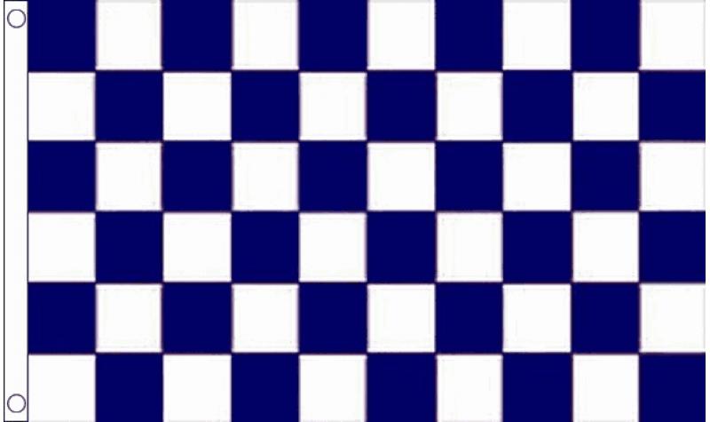 Navy Blue/White Chequered Flag