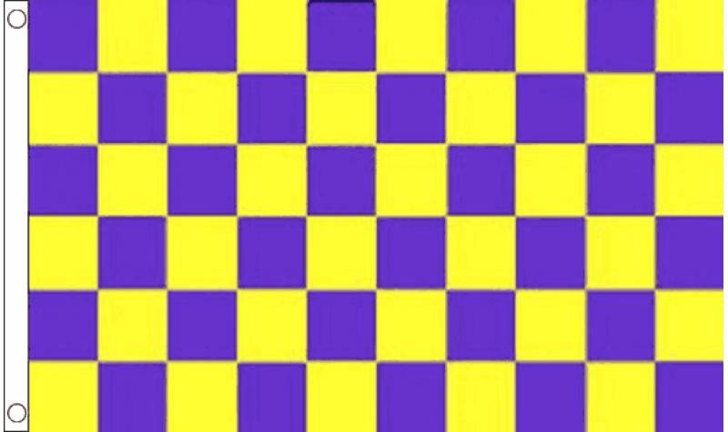 Purple/Gold Chequered Flag