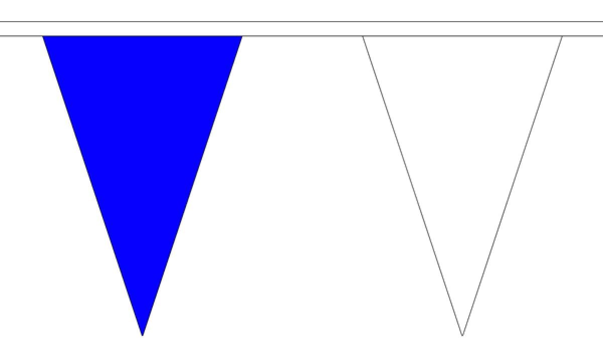 Royal Blue and White Triangle Bunting - 20m (54 Flags)