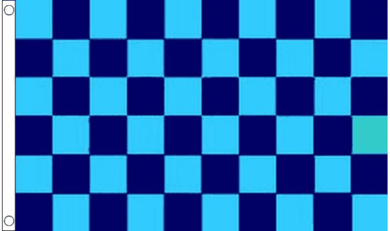 Sky Blue/Navy Blue Chequered Flag