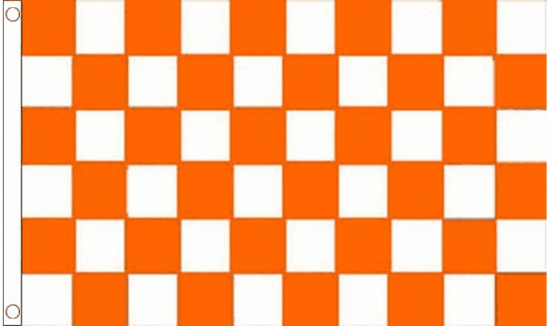 Tangerine/White Chequered Flag